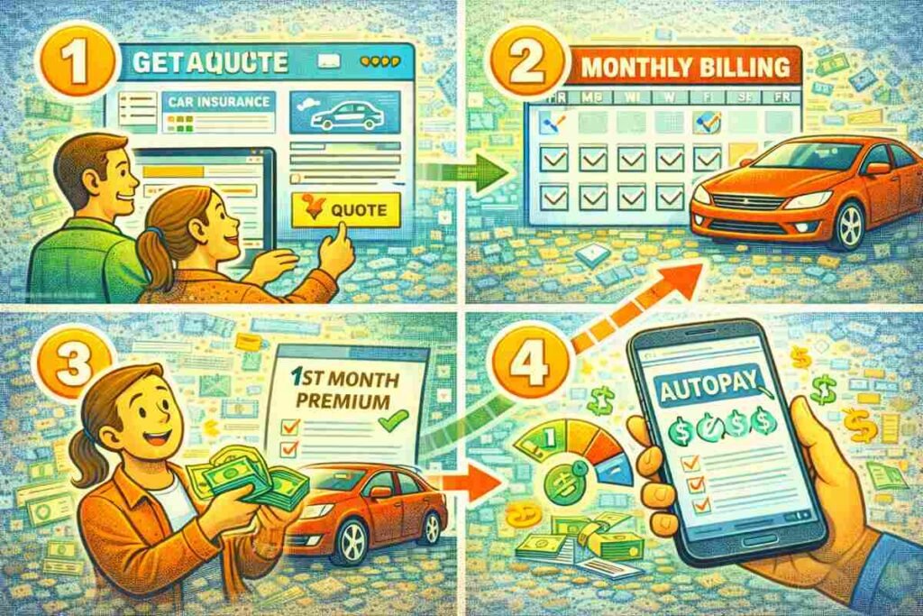 How No‑Deposit Car Insurance Works (Step by Step)